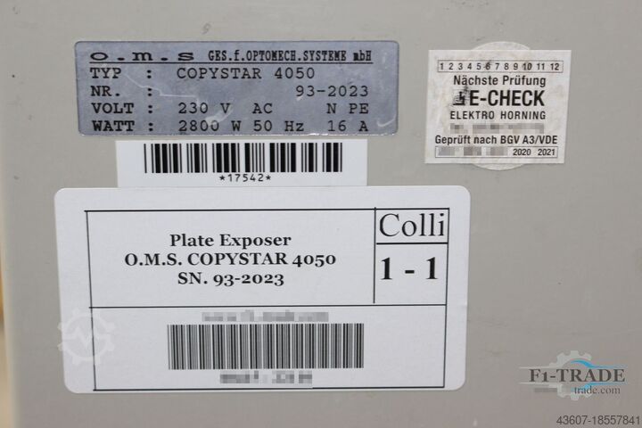 Druckplattenbelichter - Plate Exposer O.M.S. COPYSTAR 4050
