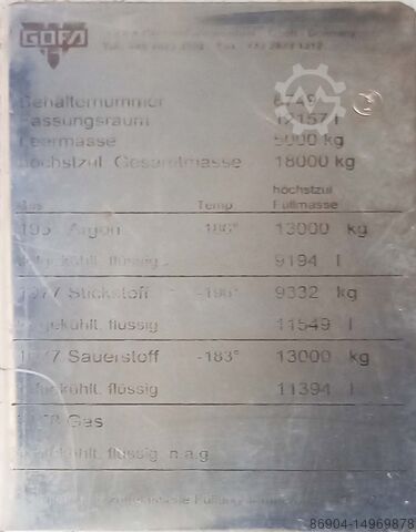 Tankanhänger Gofa gas tank trailer for oxygen, nitrogen, argon cryogenic