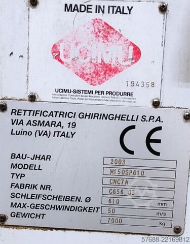 Rundschleifmaschine spitzenlos Ghiringhelli M150 SP 610