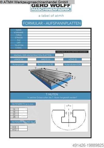 Aufspannplatte GERD WOLFF 2000 x 1000 x 600mm