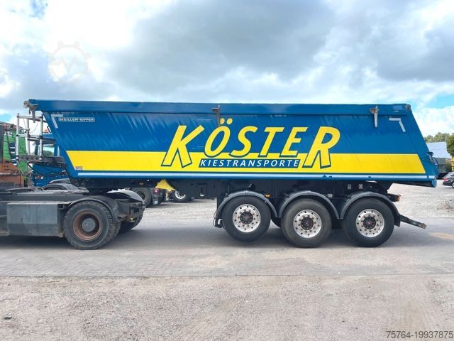 Tipper semitrailer MEILLER 27m³ Alu Kippauflieger / Fertigerbremse/Alufelge