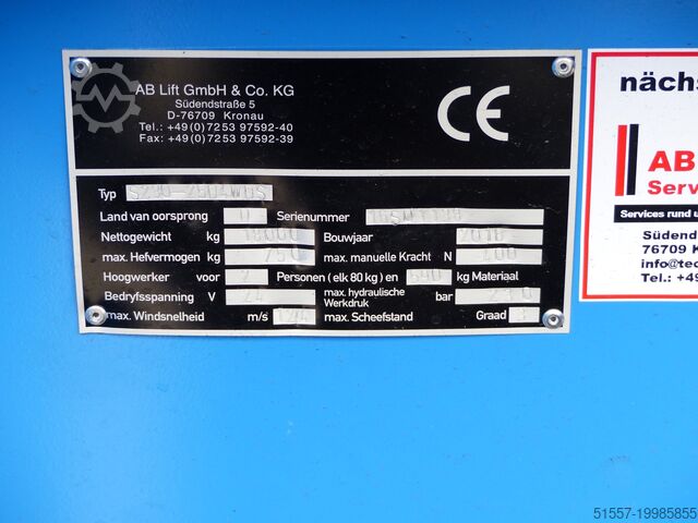 Scissor lift HAB Lift AB-lift S280-25E4WDS | 2017