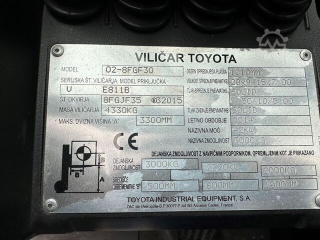 LPG Forklifts Toyota 02-8FGF30