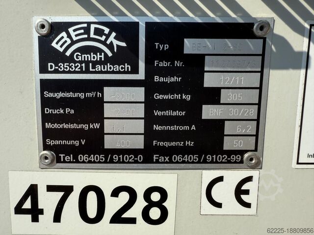 Work table, scissor type with extraction Beck BE-MI / BE-200/80/500