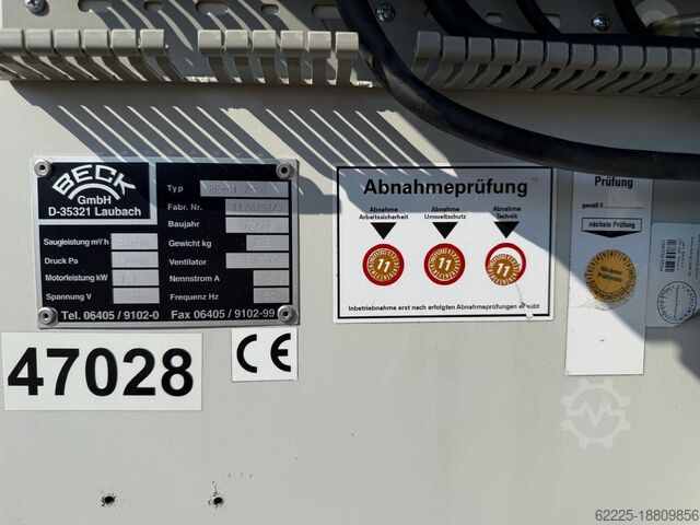 Arbeitstisch, Scherentyp mit Absaugung Beck BE-MI / BE-200/80/500