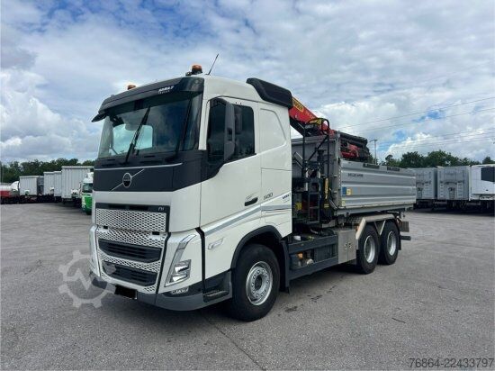 Dreiseitenkipper LKW VOLVO FH 500 3-SEITEN KIPPER MEILLER MIT PALFINGER PK22002EH, RETARDER