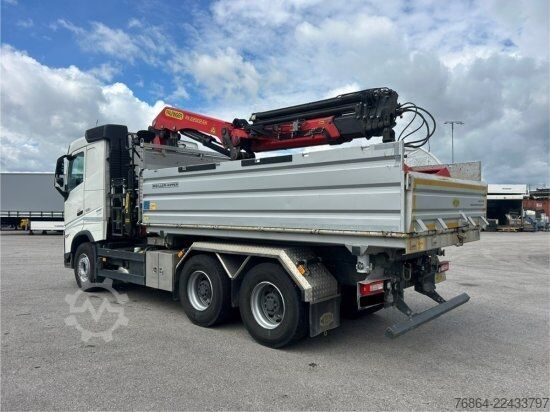 Dreiseitenkipper LKW VOLVO FH 500 3-SEITEN KIPPER MEILLER MIT PALFINGER PK22002EH, RETARDER