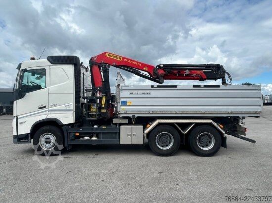 Dreiseitenkipper LKW VOLVO FH 500 3-SEITEN KIPPER MEILLER MIT PALFINGER PK22002EH, RETARDER