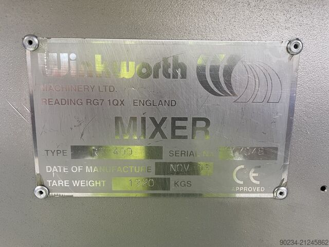 400 Liter Winkworth Modell RT400 Edelstahl Hochgeschwindigkeits-Pflugscharmischer WINKWORTH RT400