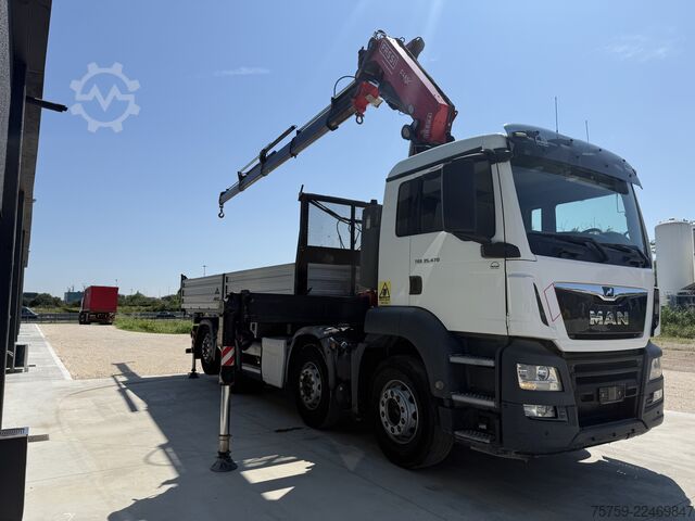 Tipper truck MAN 35.470 TGS Kipper + Kran Fassi F485 8x2