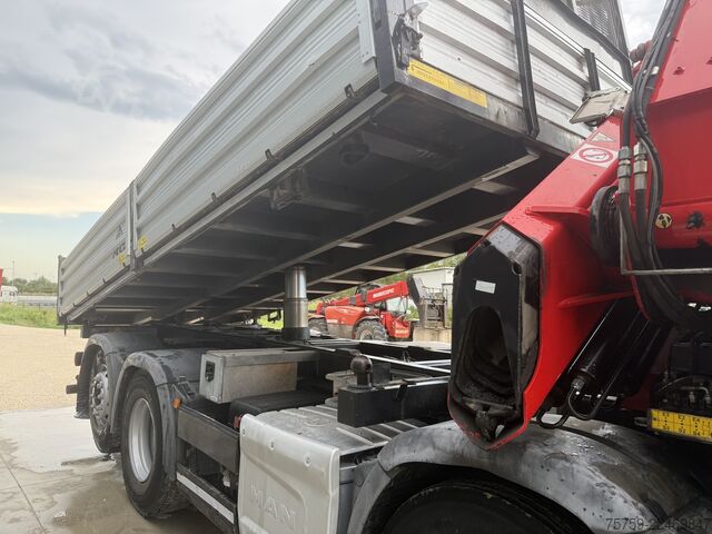 Tipper truck MAN 35.470 TGS Kipper + Kran Fassi F485 8x2