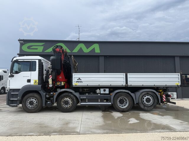 Tipper truck MAN 35.470 TGS Kipper + Kran Fassi F485 8x2