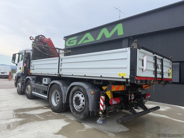 Tipper truck MAN 35.470 TGS Kipper + Kran Fassi F485 8x2
