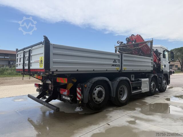 Tipper truck MAN 35.470 TGS Kipper + Kran Fassi F485 8x2