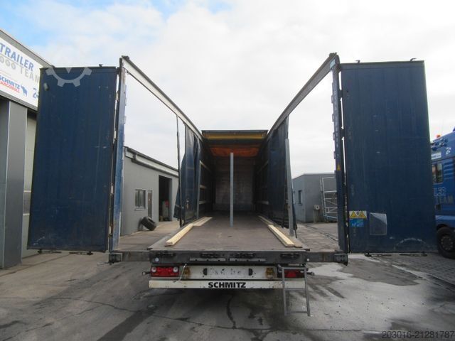 Open semitrailer with tarp SCHMITZ CARGOBULL MegaVarios verbreiterbar/auskurbelbar Ersatzrad