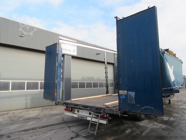Open semitrailer with tarp SCHMITZ CARGOBULL MegaVarios verbreiterbar/auskurbelbar Ersatzrad