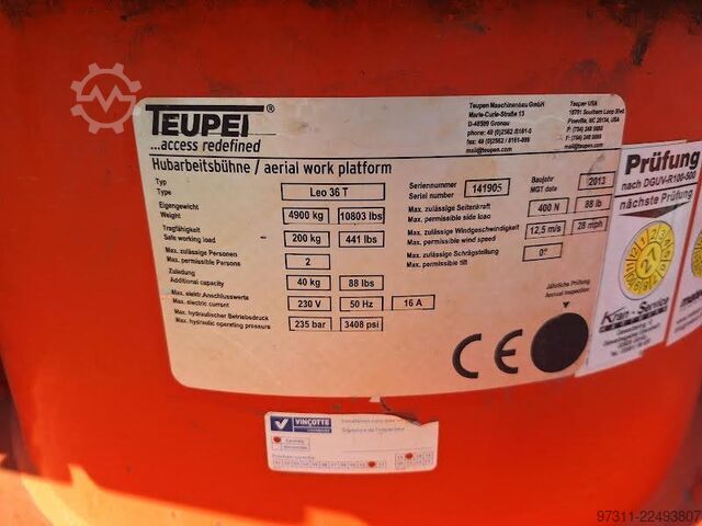 Aerial platform Teupen LEO 36 T