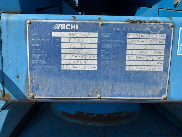 Telescopic boom lift Aichi SP 21 AJ