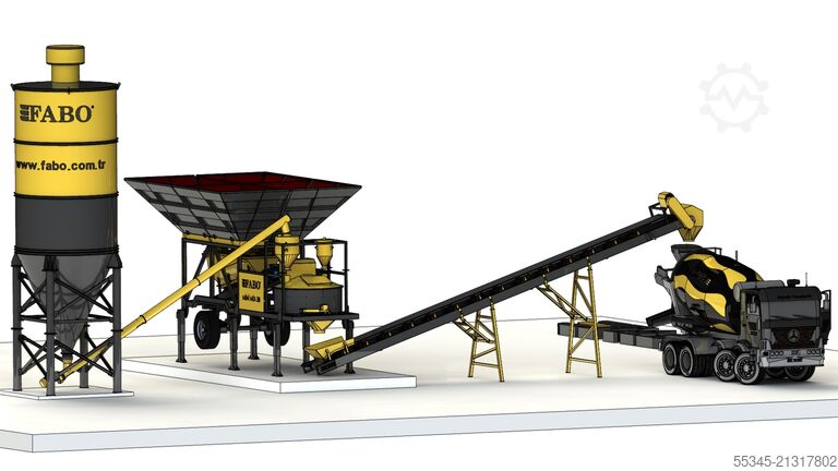 Mobile Concrete Batching Plant FABO Mobile Concrete Batching Plant 30 m3/h Mobile Concrete Batching Plant
