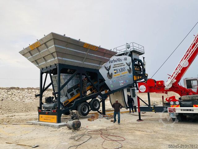 Mobile Concrete Batching Plant FABO Mobile Concrete Batching Plant 60 m3/h Mobile Concrete Batching Plant