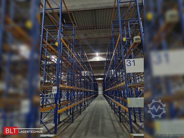 Heavy-duty rack, industrial shelving, high-bay rack Jungheinrich Delta – 101 lfm, Höhe 7,50m Boden + 3 Ebenen | Fachlast 2700 kg