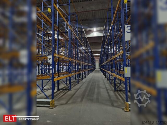 Heavy-duty rack, industrial shelving, high-bay rack Jungheinrich Delta – 101 lfm, Höhe 7,50m Boden + 3 Ebenen | Fachlast 2700 kg