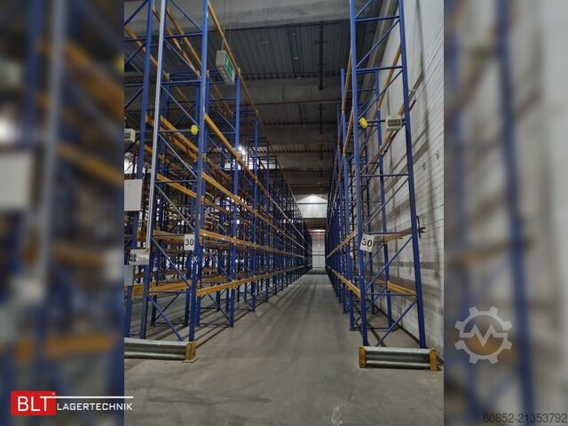 Heavy-duty rack, industrial shelving, high-bay rack Jungheinrich Delta – 101 lfm, Höhe 7,50m Boden + 3 Ebenen | Fachlast 2700 kg
