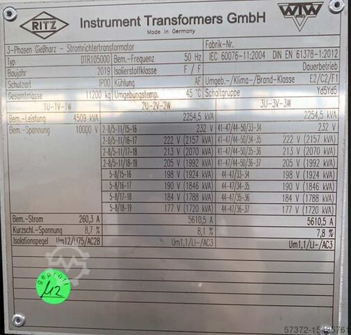 Dreiphasen-Gießharztransformator RITZ DTR105000
