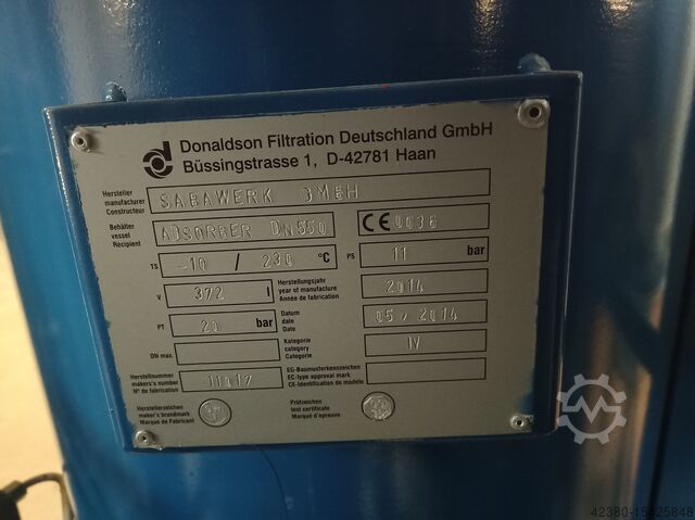 Compressed air adsorption dryer Donaldson Filtration HRS 1000 Ultrafilter