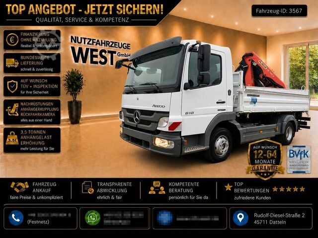 Dreiseitenkipper MERCEDES-BENZ Atego 818 Meiller Kipper Palfinger Kran