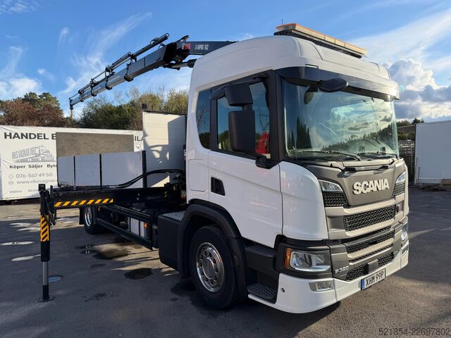 Loading platform Scania P320 Flatbed-truck + HIAB X-HiPro 162 E4, 2019