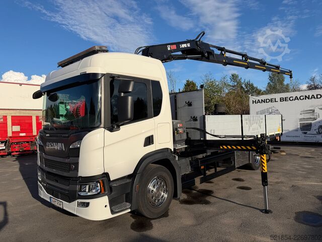 Loading platform Scania P320 Flatbed-truck + HIAB X-HiPro 162 E4, 2019