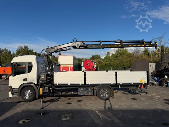 Loading platform Scania P320 Flatbed-truck + HIAB X-HiPro 162 E4, 2019