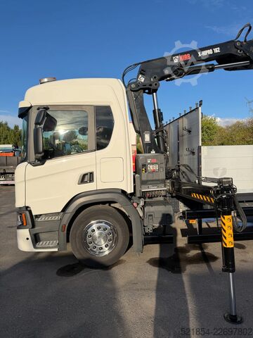 Loading platform Scania P320 Flatbed-truck + HIAB X-HiPro 162 E4, 2019