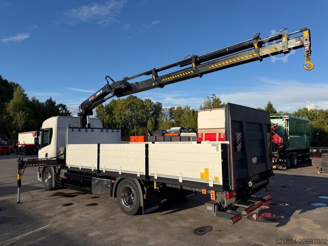 Loading platform Scania P320 Flatbed-truck + HIAB X-HiPro 162 E4, 2019