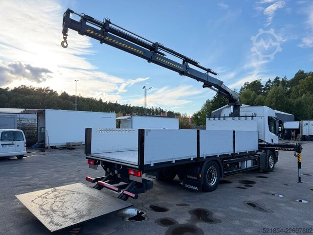 Loading platform Scania P320 Flatbed-truck + HIAB X-HiPro 162 E4, 2019