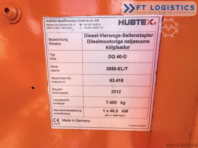  Hubtex DQ40D DIESEL TRIPLEX 6500 FREE-LIFT TOP1