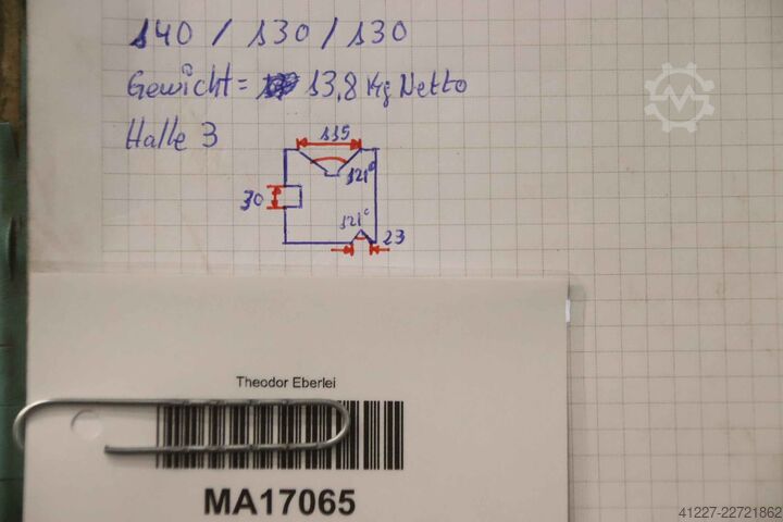 Marking prism Stahl 140/130/H130 mm  121°
