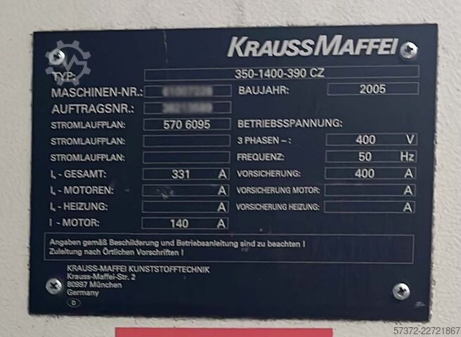 Spritzgießmaschine KraussMaffei KM 350-1400-390 CZ