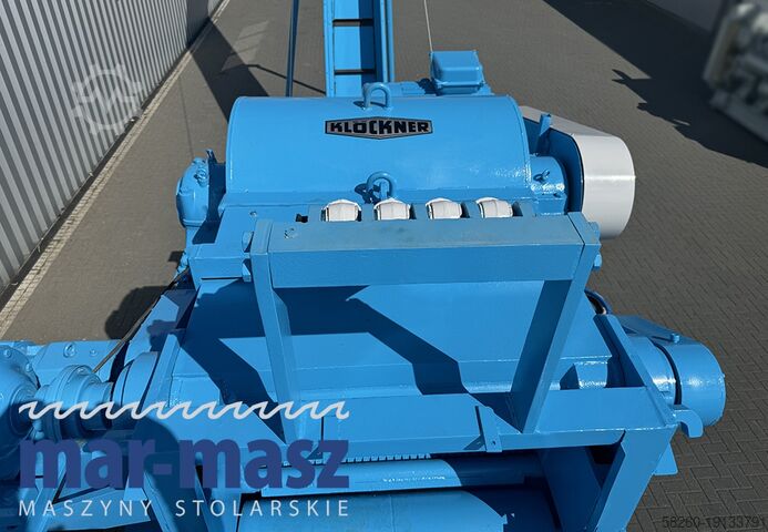 Wood Chipper Shredder KLOCKNER 900×180 HS 4 WT z przenośnikiem łańcuchowym typu redler