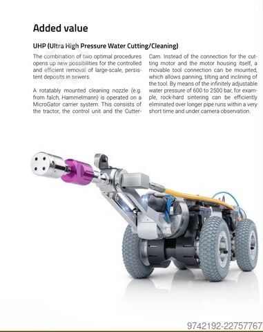 High-pressure water jet Ibak Microgator UHP