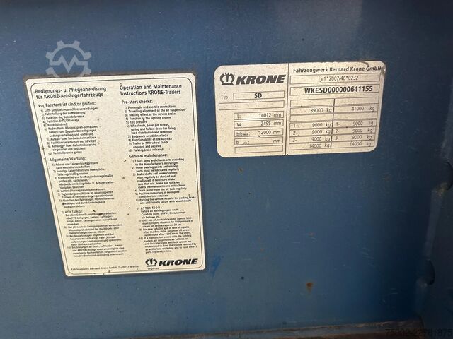 Container transportation Krone 45FT High Cube / Empty weight: 4.230kg / BPW / ...