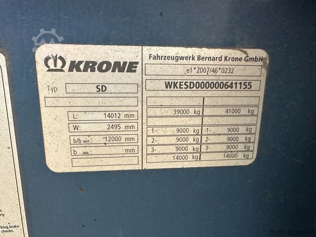 Container transportation Krone 45FT High Cube / Empty weight: 4.230kg / BPW / ...