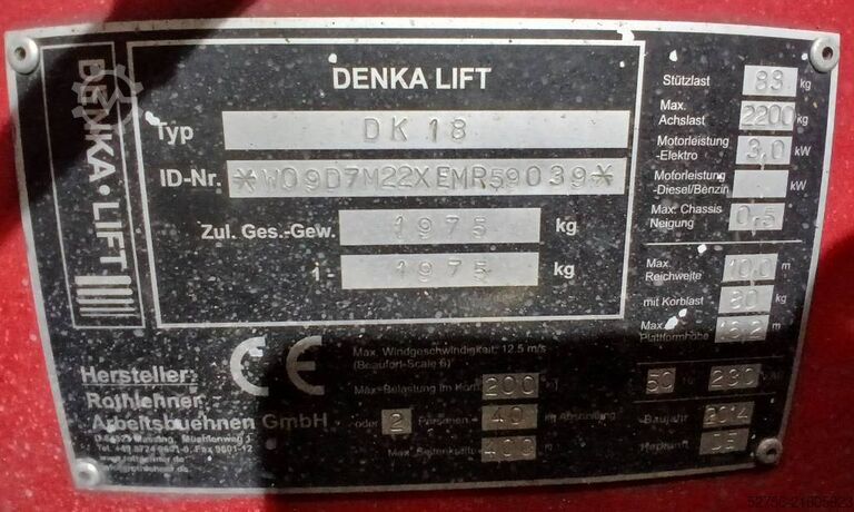 Aerial platform Rothlehner Denka Lift DK18