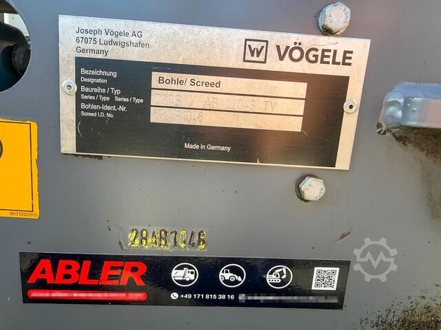 Wheeled asphalt paver Vögele Super 800-3i 55,4 kW 6500 kg