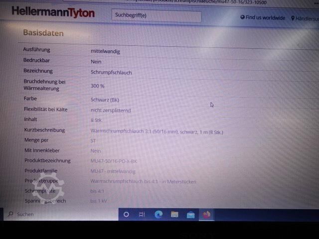 Shrinking tube Hellermann Tyton  MU47-50/16
