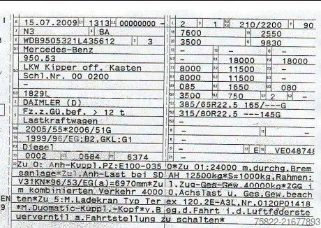 Dreiseitenkipper LKW MERCEDES-BENZ Axor 1829 / E5 / ALU Kipper / Atlas Kran