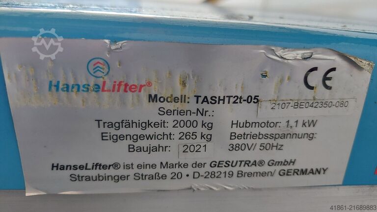Hydr. Scherenhubtisch HANSE LIFTER TASHT 2T