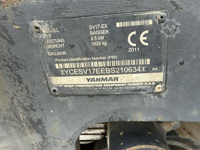 Mini excavator Yanmar SV17-EX  inkl.3xLöffel