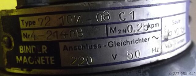 Gear motor 0.37 kW 6 rpm Bauer DK74E03H/178